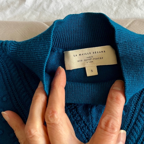 Sezane Charline Cerulean Blue Jumper, Size S - Picture 5 of 7